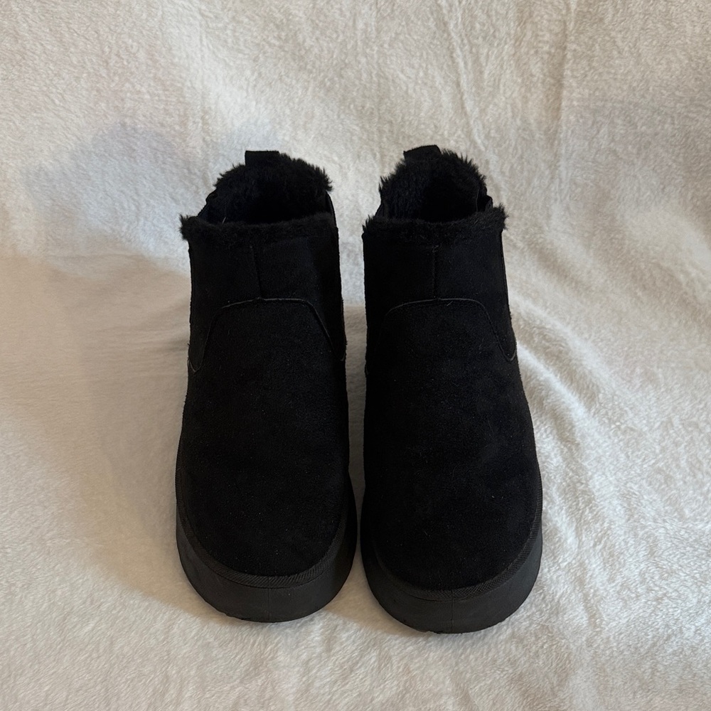 Black Suede Ankle Boots - Picture 2 of 4